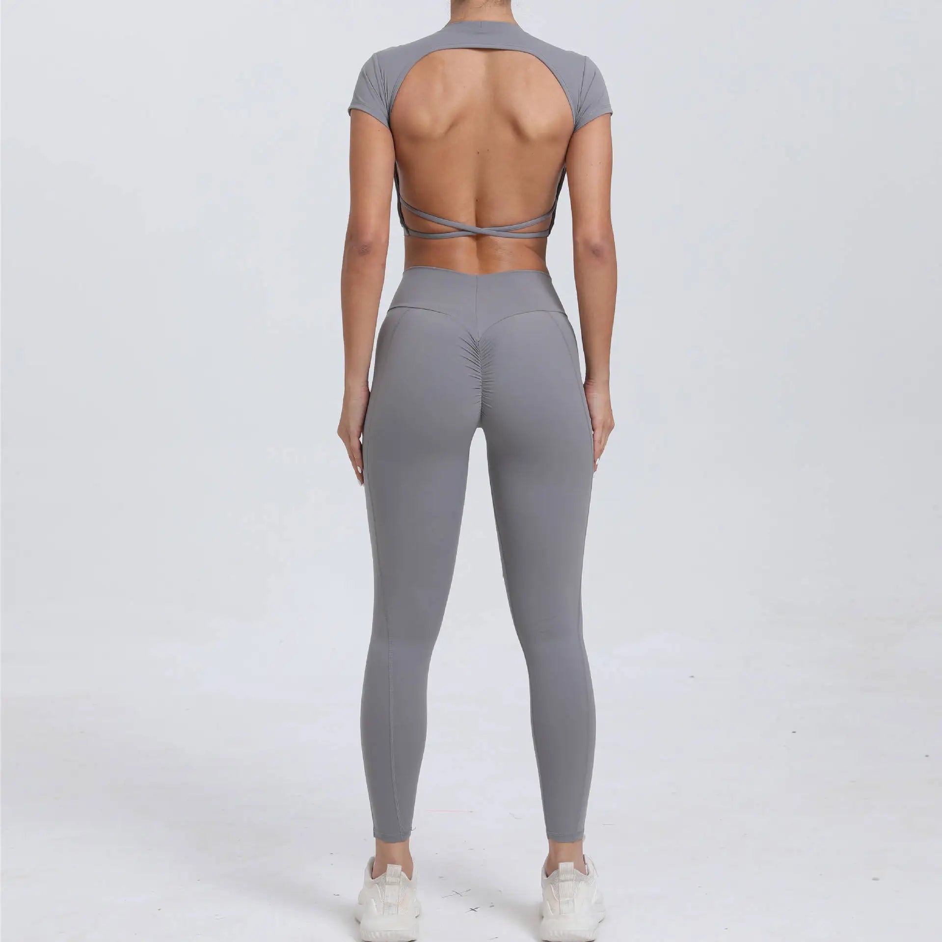 Women's Quick Dry Yoga Set Compression Top and Shorts