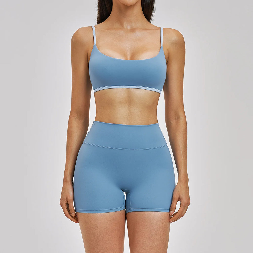 2 Piece Women's Activewear Set Quick Dry Yoga Shorts