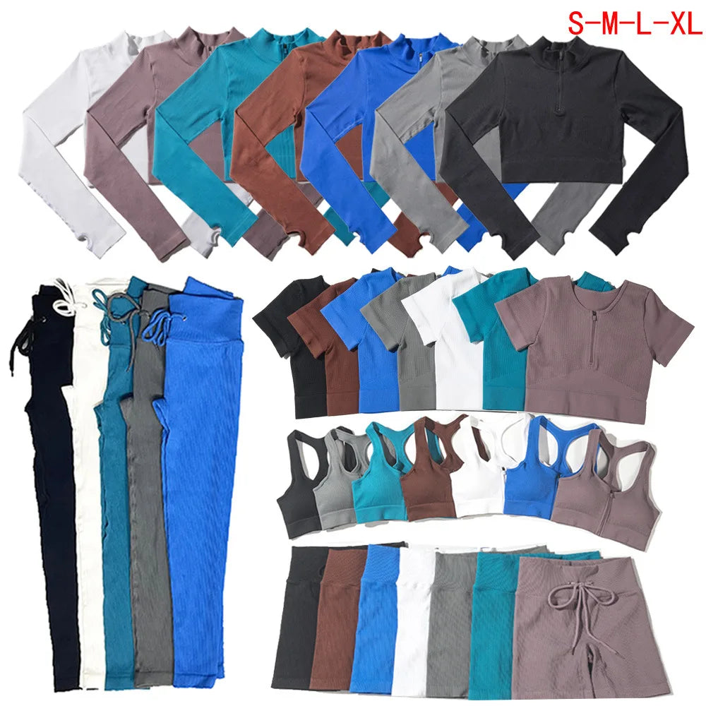 Women's Seamless 5 Piece Yoga Set Quick Dry Activewear