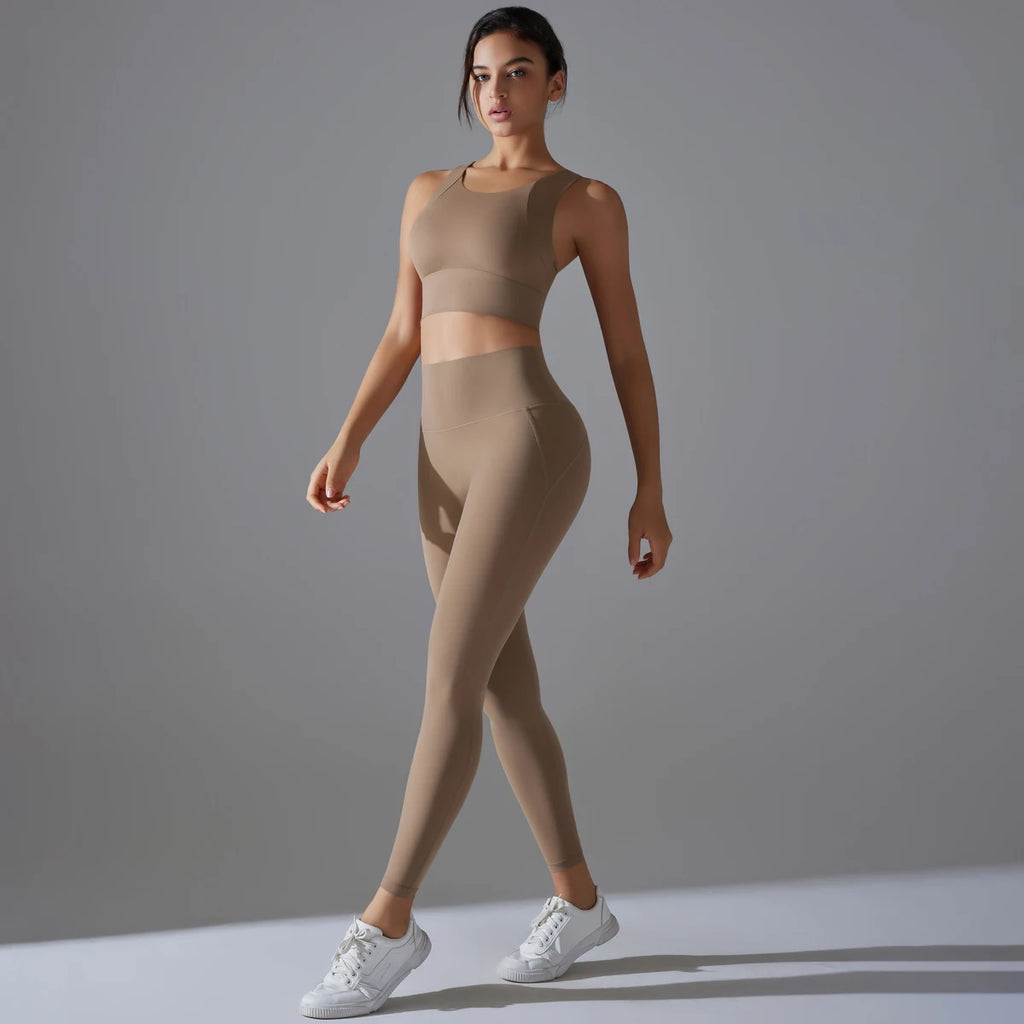 Women's High Waist Yoga Set Sports Bra and Leggings