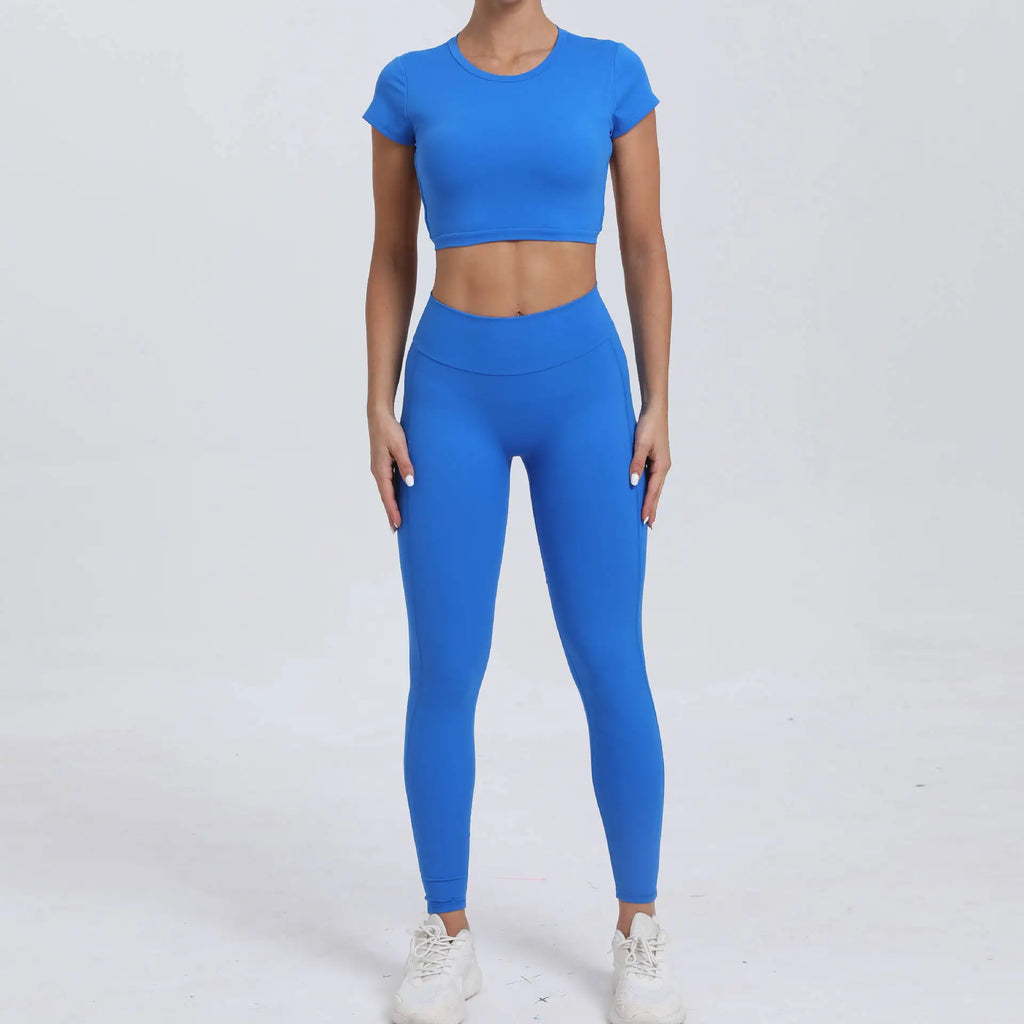 Women's Quick Dry Yoga Set Compression Top and Shorts