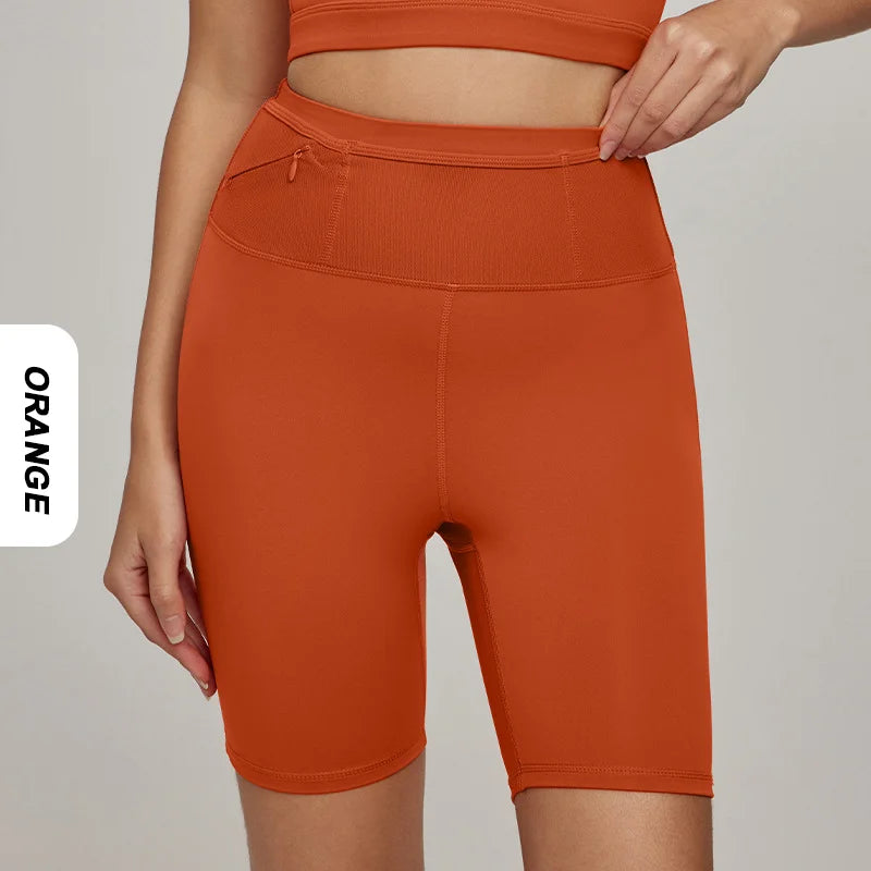 Women's Butt Lift Yoga Shorts with Zipper Pocket Activewear