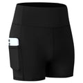 Women's High Waist Leopard Print Yoga Shorts with Pockets