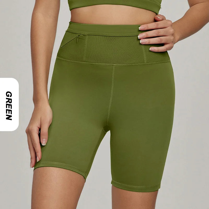Women's Butt Lift Yoga Shorts with Zipper Pocket Activewear