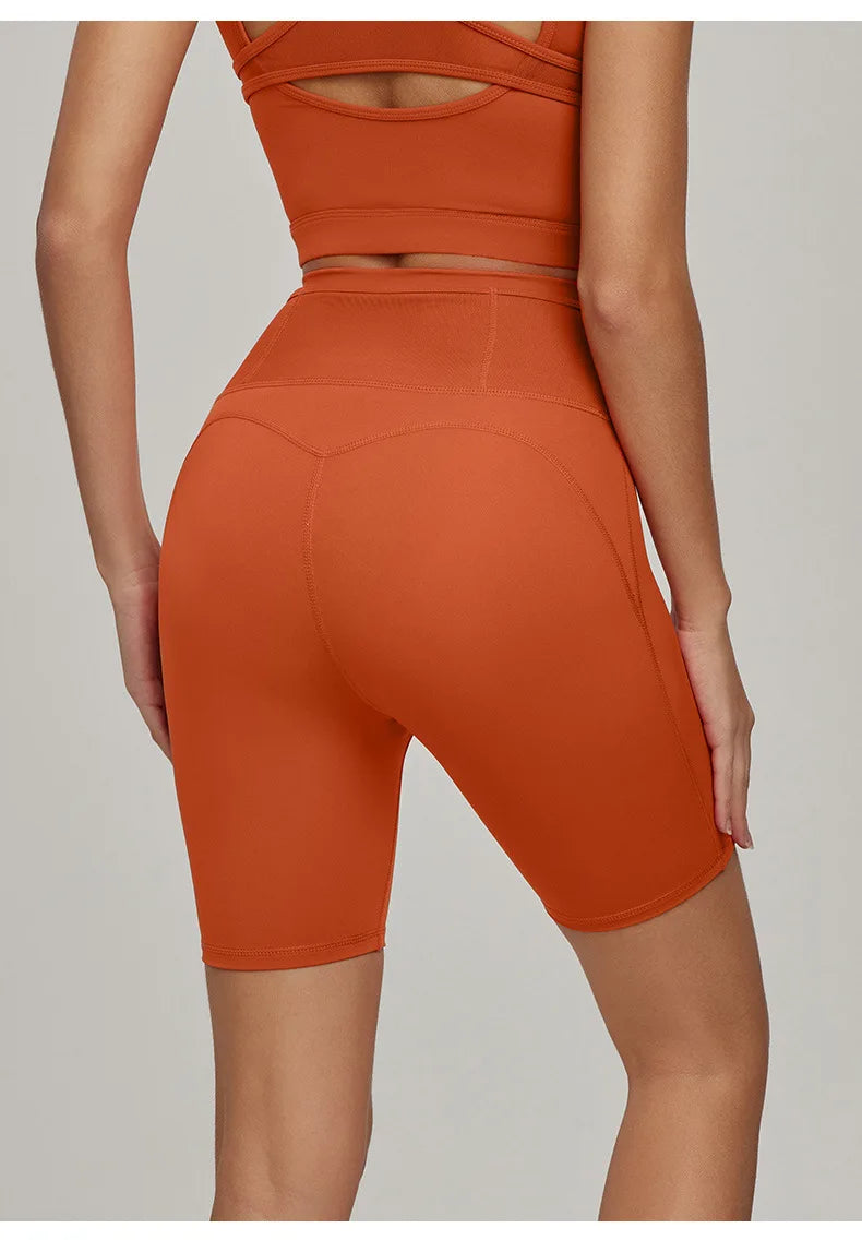 Women's Butt Lift Yoga Shorts with Zipper Pocket Activewear