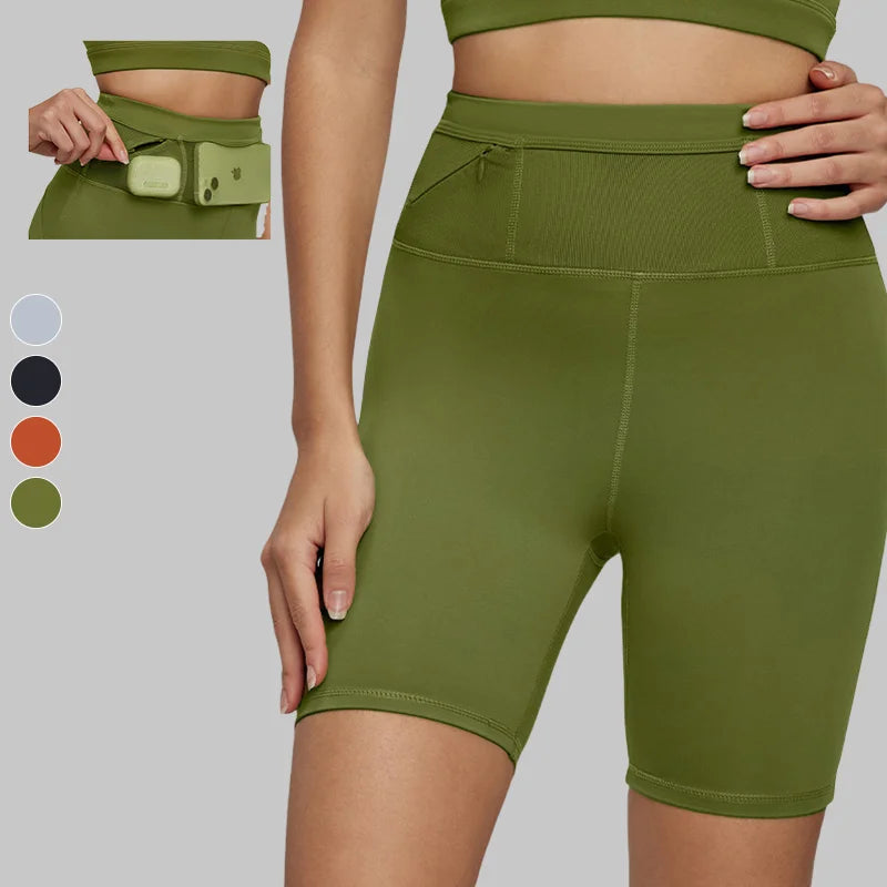 Women's Butt Lift Yoga Shorts with Zipper Pocket Activewear