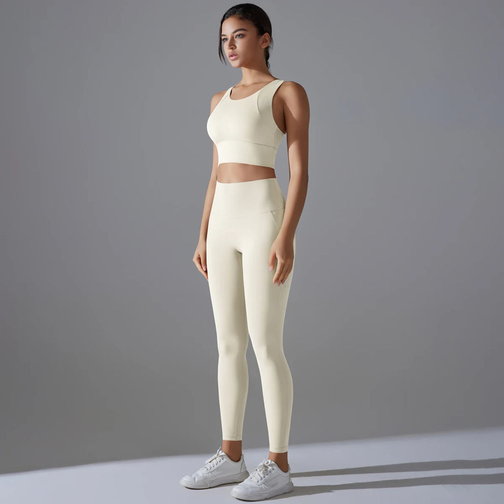 Women's High Waist Yoga Set Sports Bra and Leggings