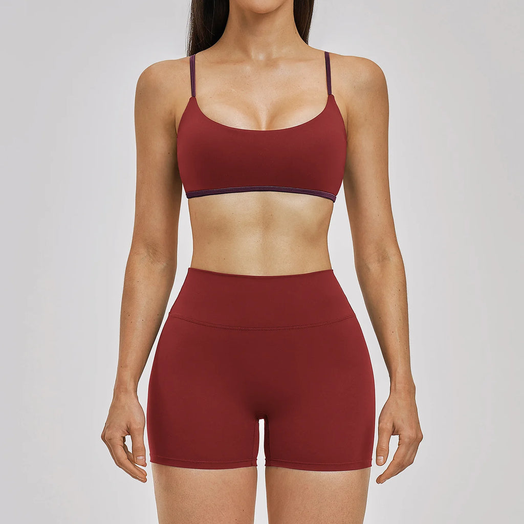 Women's 2 Piece Yoga Set Sports Bra High Waist Shorts
