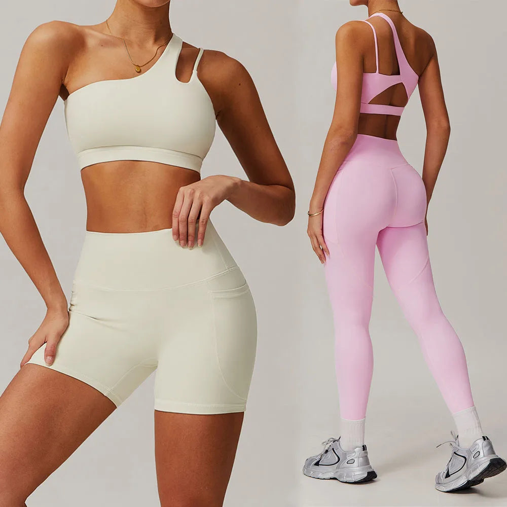 Women's Fitness Yoga Set Sports Bra and Pocket Leggings