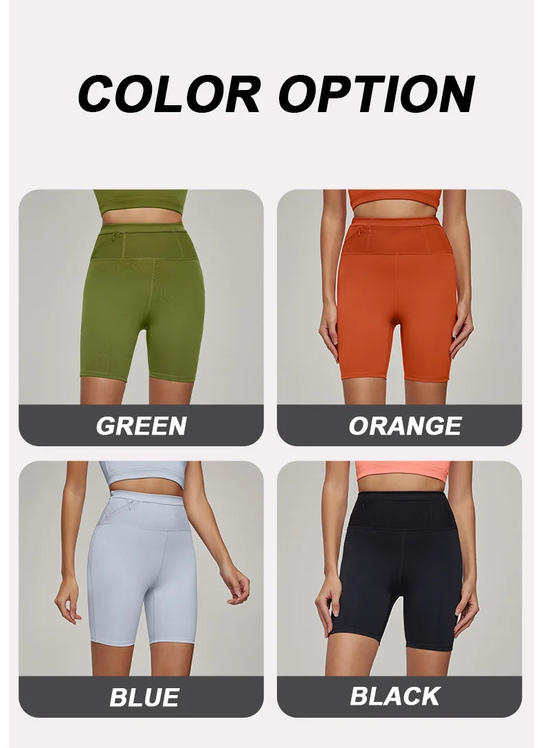 Women's Butt Lift Yoga Shorts with Zipper Pocket Activewear