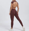 Women Yoga Tops Shorts Set