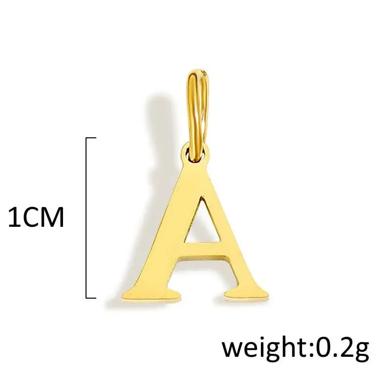 Gold Initial Letter Charm Pendant