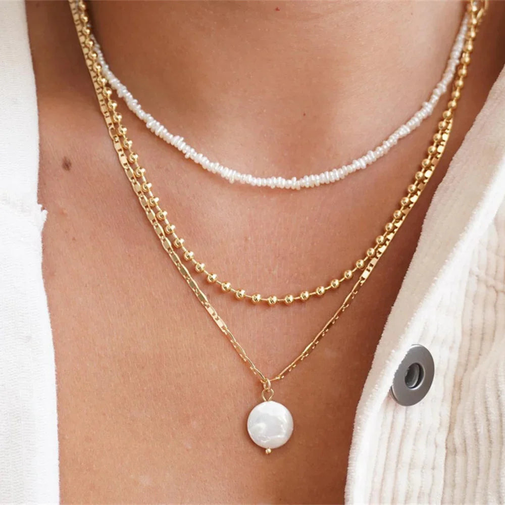 Vintage Gold Coin Chain Necklace