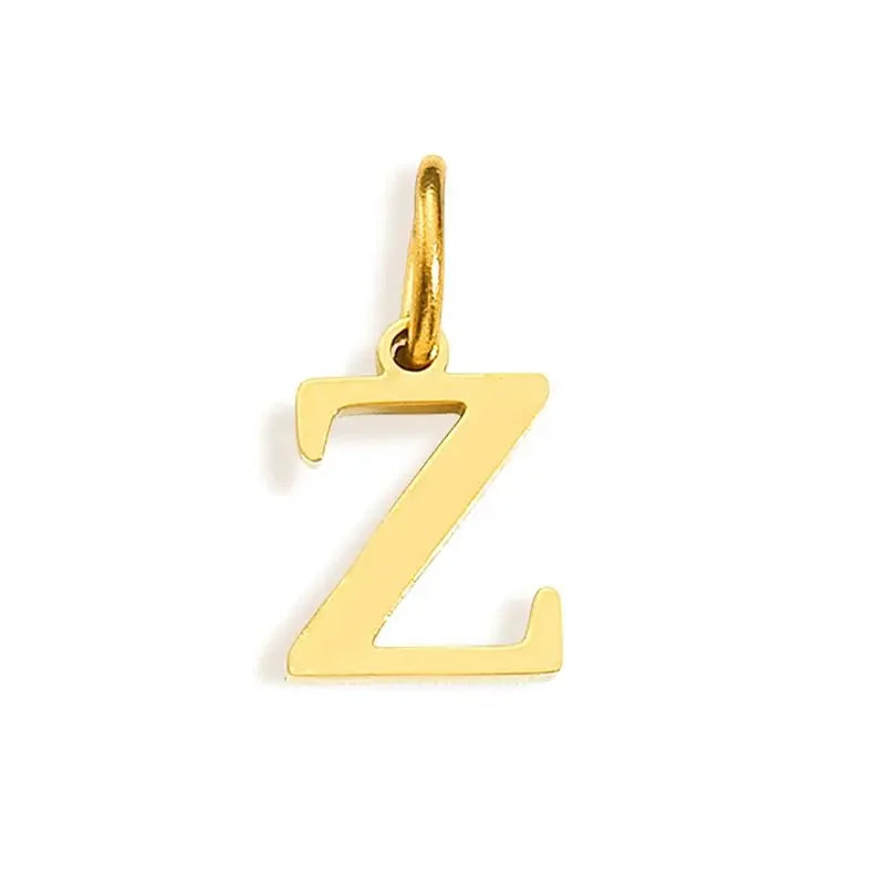 Gold Initial Letter Charm Pendant