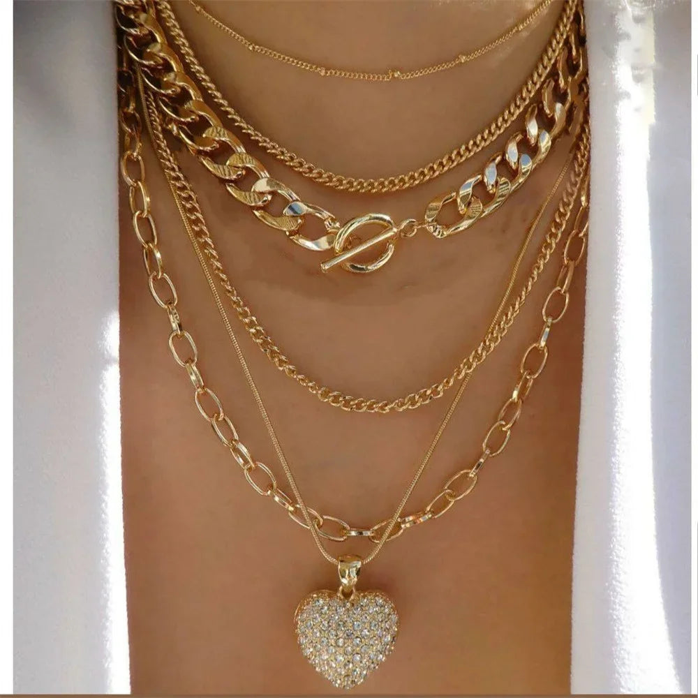 Vintage Gold Coin Chain Necklace