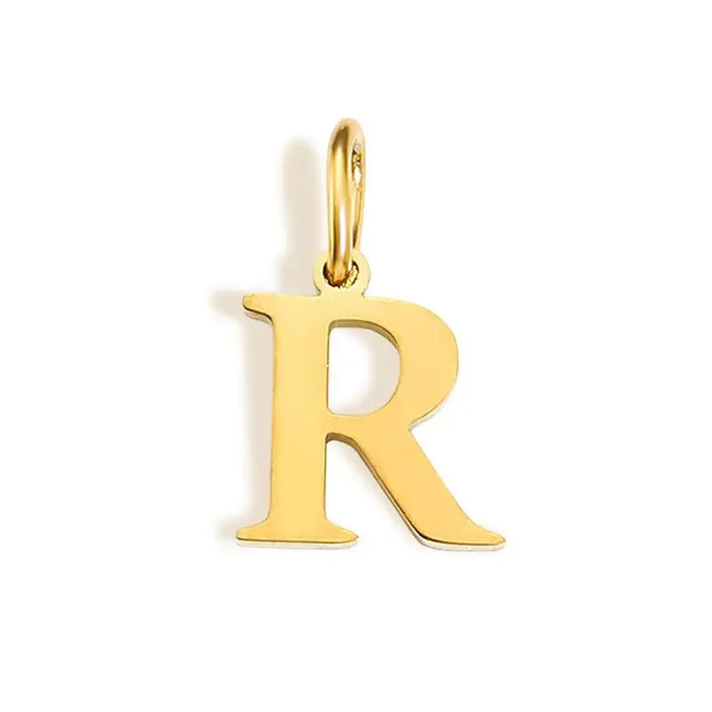 Gold Initial Letter Charm Pendant