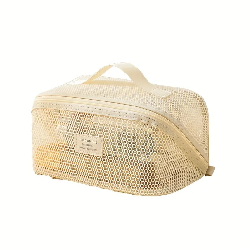 Women's Travel Cosmetic Bag Makeup Organizer with Zipper Closure