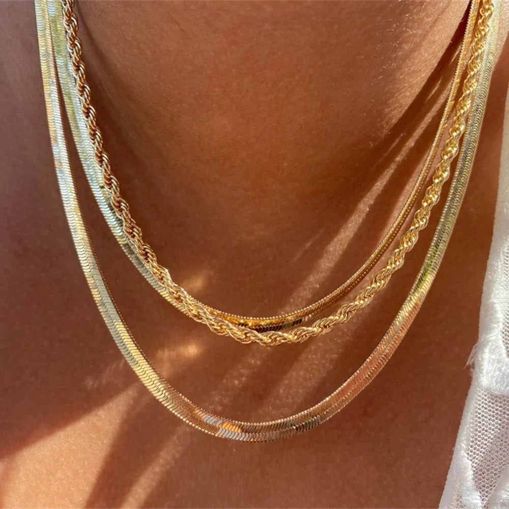 Vintage Gold Coin Chain Necklace