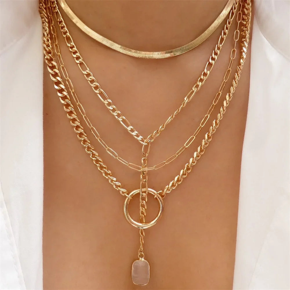 Vintage Gold Coin Chain Necklace