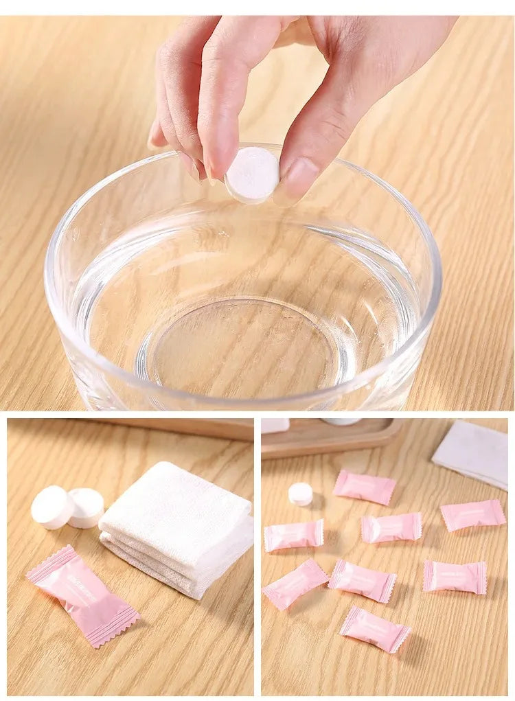 Portable Compressed Towels Disposable Face Cleansing Wipes for Travel