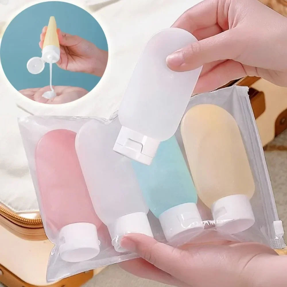4 Piece Travel Bottle Set Refillable Cosmetic Containers for Toiletries