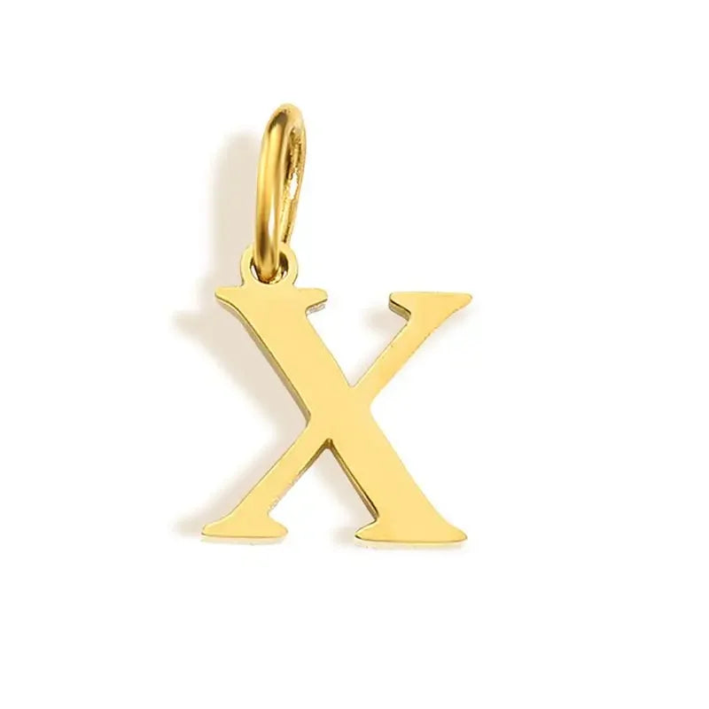 Gold Initial Letter Charm Pendant