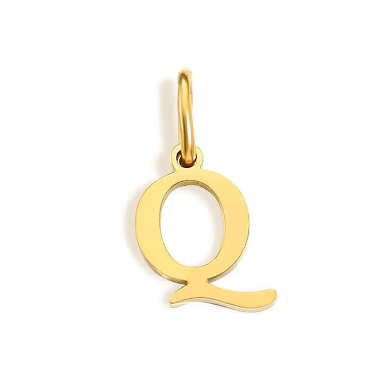Gold Initial Letter Charm Pendant