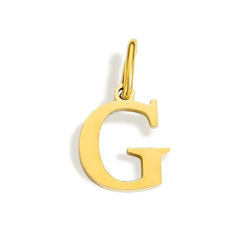 Gold Initial Letter Charm Pendant
