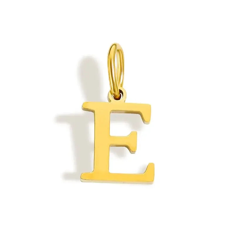 Gold Initial Letter Charm Pendant