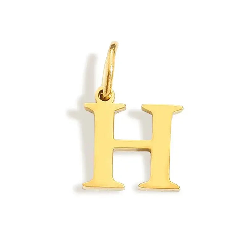 Gold Initial Letter Charm Pendant