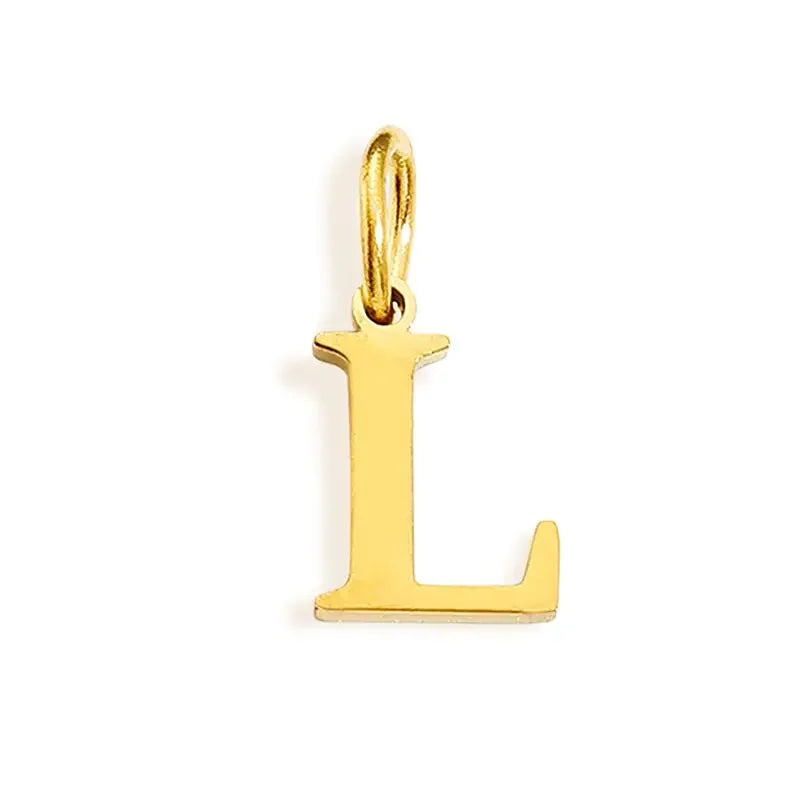 Gold Initial Letter Charm Pendant