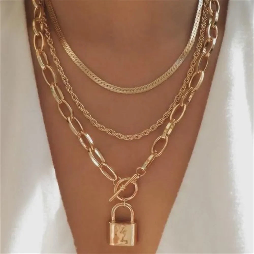 Vintage Gold Coin Chain Necklace