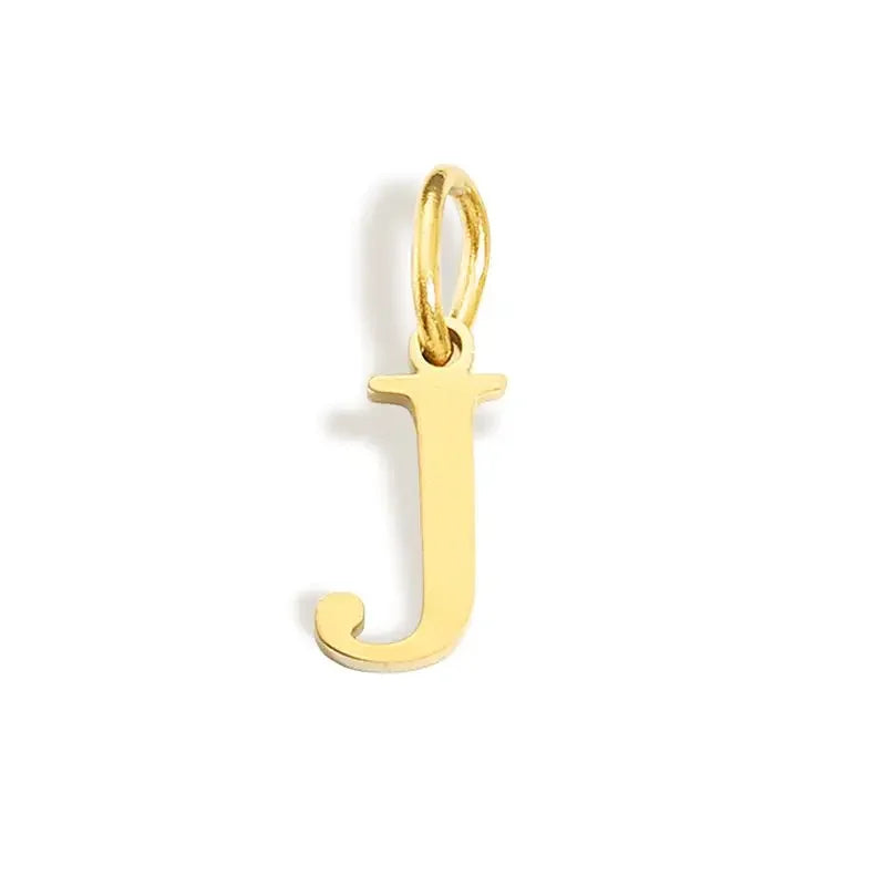 Gold Initial Letter Charm Pendant
