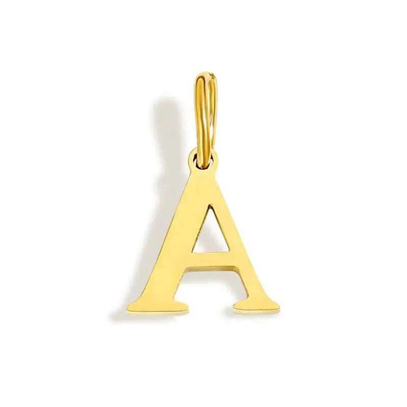 Gold Initial Letter Charm Pendant