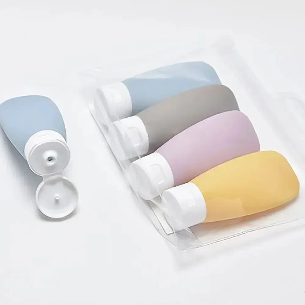 4 Piece Travel Bottle Set Refillable Cosmetic Containers for Toiletries