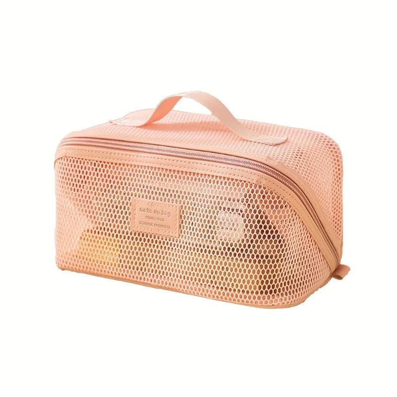 Women's Travel Cosmetic Bag Makeup Organizer with Zipper Closure