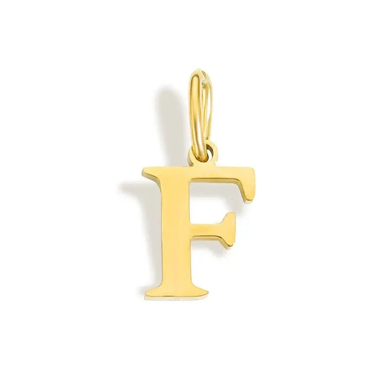 Gold Initial Letter Charm Pendant