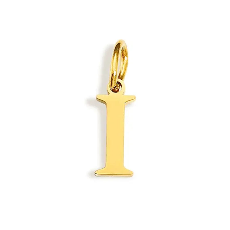 Gold Initial Letter Charm Pendant
