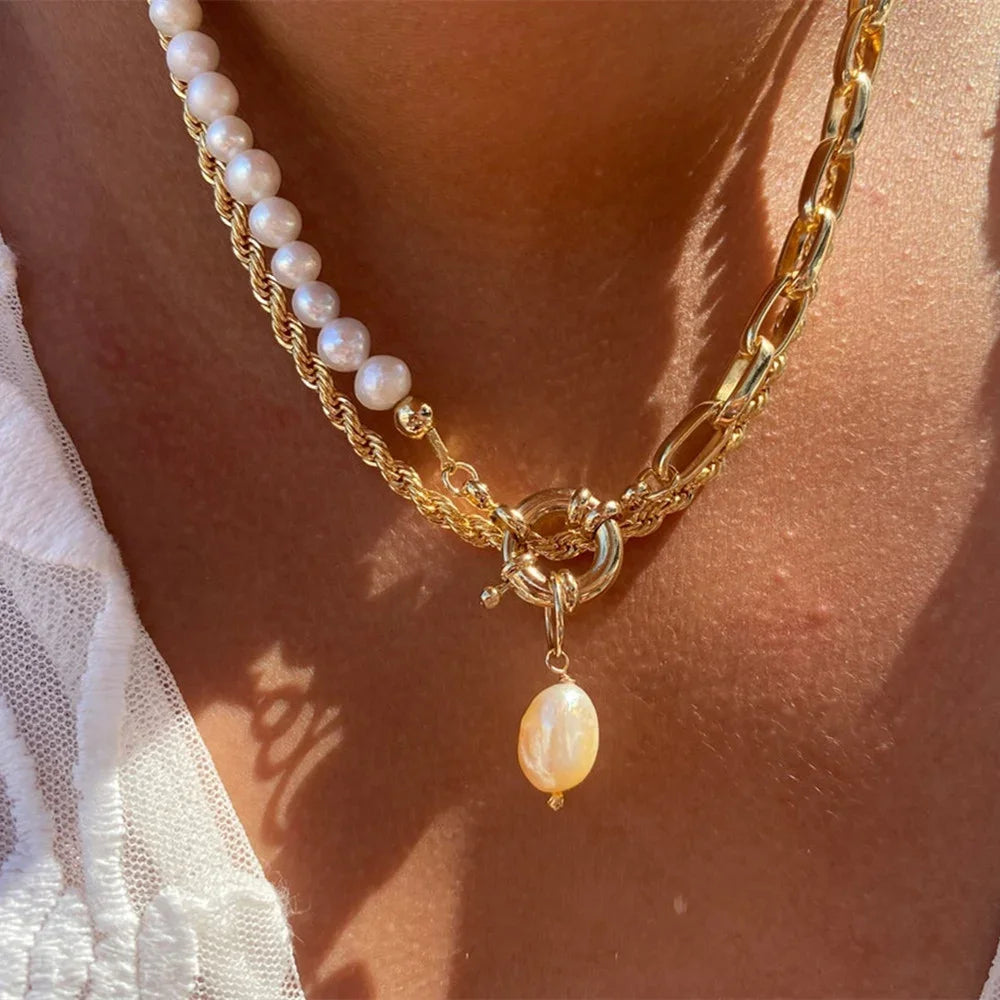 Vintage Gold Coin Chain Necklace