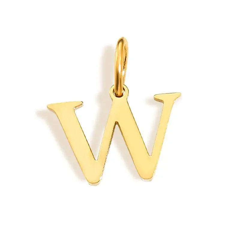 Gold Initial Letter Charm Pendant